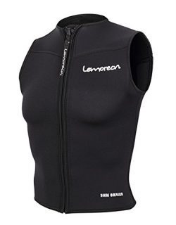 Lemorecn Men Wetsuits Top Premium Neoprene 3mm Zipper Diving Vest (2095,M)