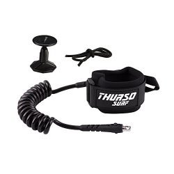 THURSO SURF Bodyboard Leash Wrist Leash 4 Feet 7.2mm COILED Double Stainless Steel Swivels Anti- ...