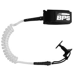 BPS PRO Bodyboard Leash (Double Swivels with Leash Plug) – White