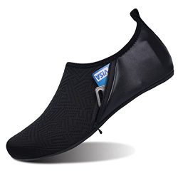 FEETCITY Men’s Soft Quick-Dry Aqua Socks for Beach Swimming Surf Yoga New Design with Pock ...
