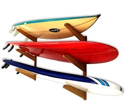 Timber Surfboard Wall Rack – Holds 3 Surfboards – Natural Wood Home & Garage Sur ...