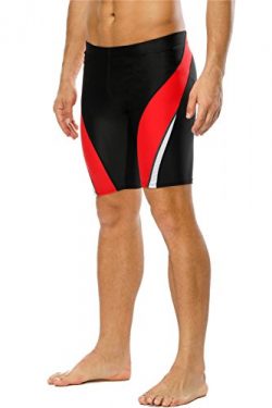 ALove Men’s Swim Jammer Shorts Surf Board Shorts Sport Tights Red Medium