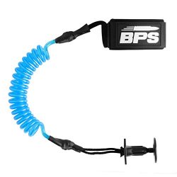 BPS Premium’ Bodyboard Coiled Leash with Leash Plug – Light Blue/Blue White