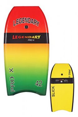 GYN Trade Heat Sealed Legendary Pro X Bodyboard Hard Slick Printed (Rasta, 33”)