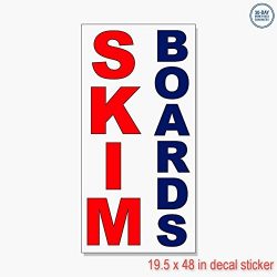 Skim Boards Red Blue Vinyl Decal Label Sticker Retail Store Sign – Sticks to Any Clean Sur ...