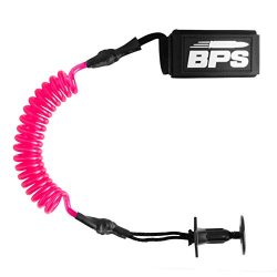 BPS Premium’ Bodyboard Coiled Leash with Leash Plug – Pink