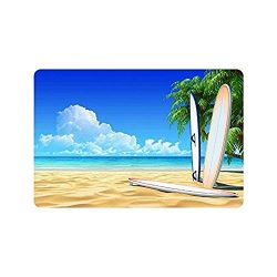 best bags Surfboard On The Beach Sea Ocean Indoor/Outdoor Floor Mat Doormat Home Floor Mats Rugs ...