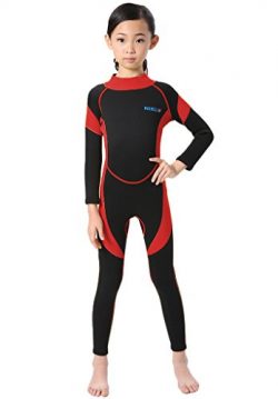 Micosuza Neoprene Wetsuit One Piece Swimsuit for Kids Boys Girls UV Protection for Swim Surf Sno ...