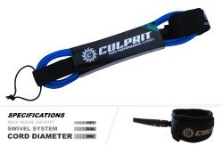 Culprit Surf 9ft High Performance Surfboard Leash – Blue