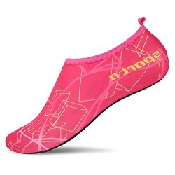 L-RUN Keen Water Shoes Women Barefoot Skin Shoes for Run Dive Surf Pink S(W:4.5-5.5)=EU35-36