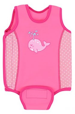 Aquawarm Whale Infant Girls’ Neoprene Baby Warmer Swim Wetsuit, Pink (6-12 Months)