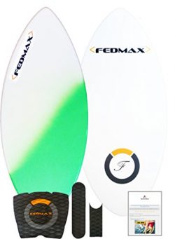 Fedmax Skimboard – Fiberglass & Carbon Fiber Hybrid | Green, 52 In. (160lbs. to 220lbs ...