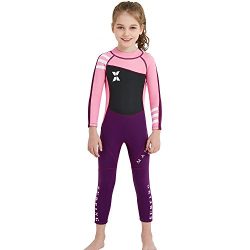 Dark Lightning Kids Wetsuit Full Thermal Suit, Grils Neoprene One Piece Fishing Suits, 2mm Long  ...