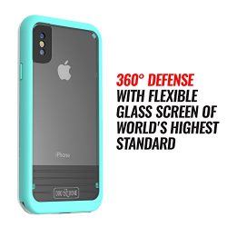 Waterproof Case for iPhone X – Dog & Bone Wetsuit Impact Rugged iPhone X Case (Aqua/White)