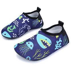 L-RUN Kids Water Skin Shoes Aqua Socks for Beach Shark Jellyfish 12.5-13=EU30-31