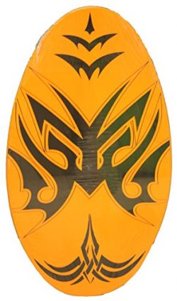 Rubber Top Wooden Skimboard With Slip Free Grip (No Wax Needed!) (Orange, 36 Inch)
