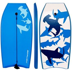 Goplus 41 inch Super Bodyboard EPS Core, IXPE Deck, HDPE Slick Bottom, Light Weight Perfect Surf ...