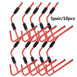 TC-Home Kayak Ladder Wall Mount Storage Rack Surfboard Canoe Folding Hanger (5 pairs)