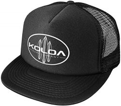 Joe’s USA Koloa Surf Classic Surfboards High Profile Poly-Foam Trucker Hat-BlackBlack/w