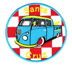 Vintage Style Santa Cruz Beach Surfer Shirt Patch 9cm – Badge – Patches – 70&# ...