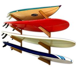 Timber Surfboard Wall Rack – Holds 4 Surfboards – Natural Wood Home & Garage Sto ...