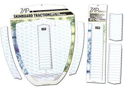 Zap Skimboard Deluxe Traction Pad Set / Skim Board Grip Combo / Tail Pad & Arch Bar (White)