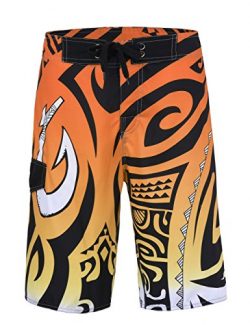 unitop Men’s Swim Trunks Swimwear Quick Dry Board Shorts Orange 42