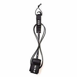 FCS Longboard Surfboard Leash 9′ Ankle (Black, 9′ Ankle)