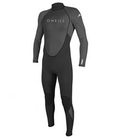 O’Neill Men’s Reactor II 3/2mm Back Zip Full Wetsuit, Black/Graphite, Medium