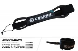 Culprit Surf 6ft High Performance Surfboard Leash – Black