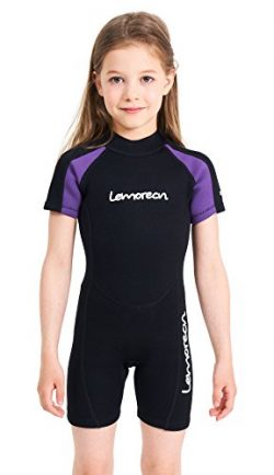Lemorecn Wetsuits Youth Premium Neoprene 2mm Youth’s Shorty Swim Suits (4021purple10)