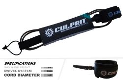 Culprit Surf 6ft COMP High Performance Surfboard Leash – Black