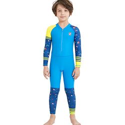 Dark Lightning Boys Full Body Suits, Kids UV Protective Swimwear, One Piece Long Sleeve Lycra Ra ...