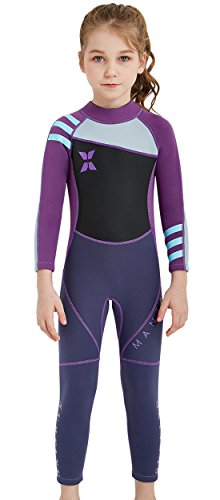 Kids Wetsuit Long Sleeve One Piece Swimsuit UPF 50+ Sun Protection Warm Stretchy Swimwear Sunsui ...