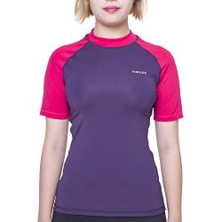 H.MILES Women’s Short Sleeve Rashguard UPF 50+ Swim Shirt Surfing Top Snorkeling Swimming T-shirt