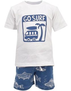 Unique Baby Boys Go Surf 2 Piece Summer Outfit (2T)