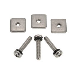 Lixada 3 Universal Stainless Steel Surfboard Longboard Fin Screw Channel Plate Replacement Kit f ...