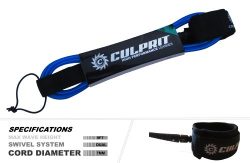 Culprit Surf 6ft High Performance Surfboard Leash – Blue