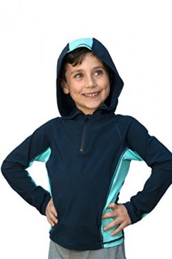 Boys/Girls Ultra-Premium Swim Shirt (Rash Guard) with a Hood