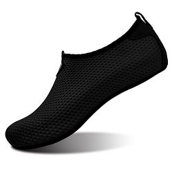 L-RUN Mens Water Shoes Athletic Summer Swim Shoes Aqua Sock Black XXXL(M:12-13)=EU45-46