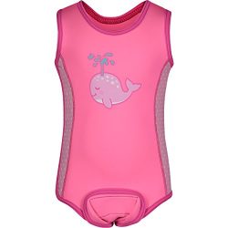 Aquawarm Whale Infant Girls’ Neoprene Baby Warmer Swim Wetsuit, Pink (12-24 Months)