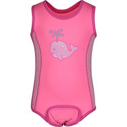 Aquawarm Whale Infant Girls’ Neoprene Baby Warmer Swim Wetsuit, Pink (12-24 Months)