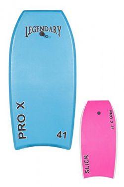 GYN Trade Heat Sealed Legendary Pro X Bodyboard Hard Slick Printed (Light Blue/Pink, 41″)