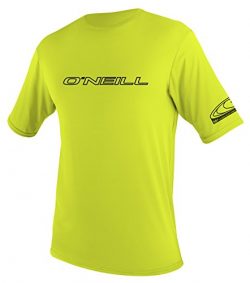 O’Neill Wetsuits Men’s Basic Skins UPF 50+ Short Sleeve Sun Shirt, Lime, Large