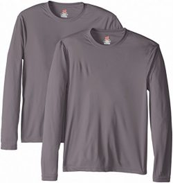 Hanes Men’s Long Sleeve Cool Dri T-Shirt UPF 50+ (Pack of 2)