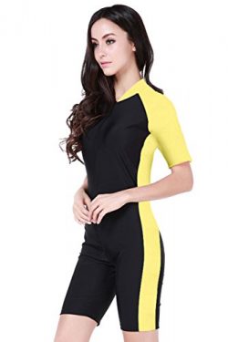 Swimsuit for Women one Piece  Yellow Black-Women Asian 2XL = US XL