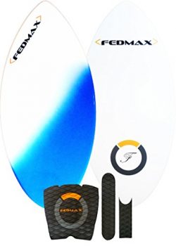 Fedmax Skimboard with Fiberglass Body & Carbon Fiber Tip Hybrid | Blue, 44 In. (For riders f ...