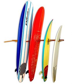 Vertical Timber Surfboard Wall Rack – Holds 6 Surfboards – Cherry Wood Home & Ga ...