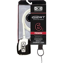 Ocean and Earth Premium One-XT White Surfboard Leash – 6′