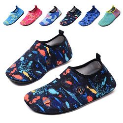 Lewhosy Kids Boys and Girls Swim Water Shoes Quick Drying Barefoot Aqua Socks Shoes for Beach Po ...